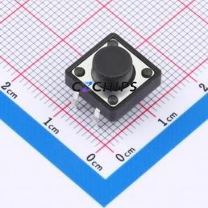 SMG-03-H065A1 Tactile Switch Through hole Component (THT)-4P,12x12mm Switch Single Pole Single Throw Round Button 2.5N 12mm - Product Image 1