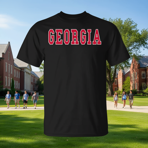 T-shirt classica Georgia Throwback nera unisex per adulti taglia media - Product Image 3