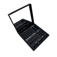 Boîte de rangement de maquillage de luxe personnalisée, kit de maquillage complet, boîte d'emballage avec miroir pour les professionnels, ensemble complet