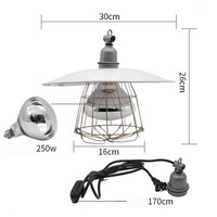 Kit de Lampe Chauffante Étanche et Anti-Explosion pour Volaille - Réchauffeur Infrarouge pour Poussins avec Abat-jour pour Ferme