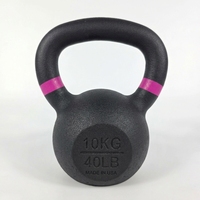 Kettlebell coloré de 4 kg à prix de gros, en fonte massif durable, avec revêtement coloré, codé par couleur, pour usage en salle de sport, écologique