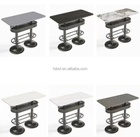 Mobilier moderne table de bar ronde chaise haute tables et chaises de bar longues et étroites bon marché