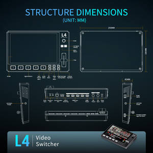 FEELWORLD L4 Pantalla táctil de 10,1 pulgadas USB3.0 Mezclador de video Switcher <span class=keywords><strong>4K</strong></span> HDMI Multi Cámara Transmisión rápida Mezclador de video de transmisión en vivo - Product Image 2