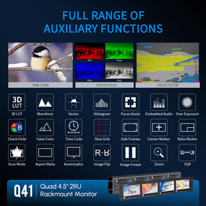 FEELWORLD Q41 Monitor de montaje en bastidor multipantalla Monitor de montaje en bastidor de vídeo profesional Quad 4,5 "2RU SDI <span class=keywords><strong>HDMI</strong></span> OEM Fábrica al por mayor - Product Image 5