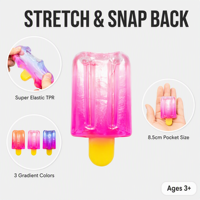 Jouets sensoriels anti-stress Kawaii en silicone souple et extensible en forme de bâtonnets glacés ou de crème glacée pour le bureau