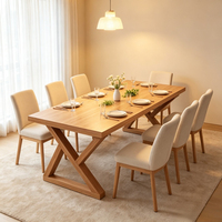 Nouvelle Table à Manger en Bois Massif Modèle 2026 : Table Rectangulaire Grande Dalle pour Petites Maisons et Salons