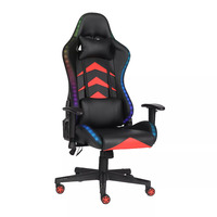 Chaise de jeu ergonomique en cuir avec livraison gratuite, chaise de jeu pour ordinateur RGB LED, chaise de sport électronique avec accoudoirs 2D