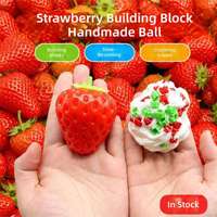 Jouet anti-stress en blocs de construction à remplir au fromage, saveur fraise croustillante, jouet sensoriel à rebond lent