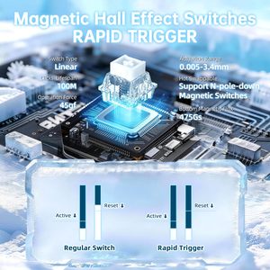 Teclado para juegos ATTACK SHARK R68HE con efecto Hall, 8000Hz de latencia ultrabaja, 65%, intercambiable en caliente, para Esports y PC - Product Image 5