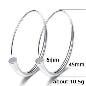 Elegant 925 Silver <b>Hoop</b> <b>Earrings</b> Minimalist Design Gold Tone Unisex Everyday Wear <b>Fine</b> Jewelry Fashion Accessory - Product Image 5