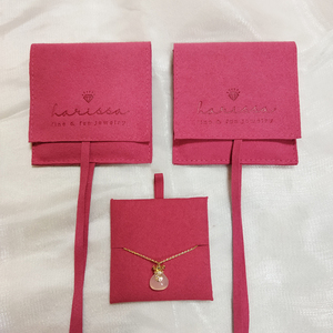 High Quality Eco-friendly Modern Luxury Microfiber Bow <b>Envelope</b> Pouch Jewelry Dust Bag Custom Logo Earrings Necklace <b>Gift</b> - Product Image 1