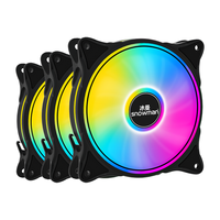 Ventilateur ARGB à roulement fluide SNOWMAN BM-CF120-BK-ARGB 120 mm avec dissipateur thermique en plastique, fonctionnement silencieux, durée de vie de 50 000 heures pour le refroidissement du PC