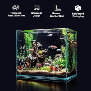 Usine En Gros Verre Fish Tank Salon Aquarium Bureau Poisson Rouge Betta Réservoir En Verre Transparent Fish Tank - Product Image 4