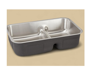 Fregadero de Estilo Rústico de Acero Inoxidable, Fregadero Artesanal con Revestimiento de Esmalte Negro e Interior Pulido de Acero - Product Image 1