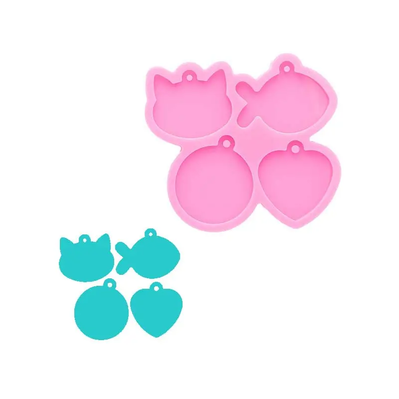 S1316 Pet name Cat ID tag paletter silicone resin mold for epoxy