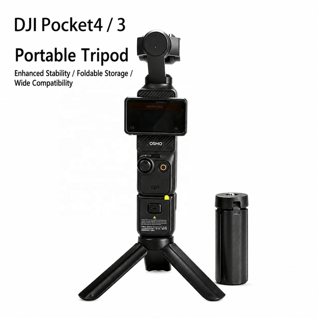 DJI Pocket 4/3 Portable Tripod Base, Foldable Mini Desktop Stand with 1/4 Screw Mount for Cameras, Phones & Gimbals
