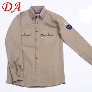 NFPA2112 لقمصان الرجال <span class=keywords><strong>FR</strong></span> Khaki المعتمدة ضد الحريق DA مستوى الحماية من الغاز د للنفط & - Product Image 1