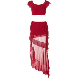 Ensemble jupe 2 pièces personnalisé pour femme 2026 – Haut court à col en V profond et jupe en mousseline de soie extensible moulante – Tenue d'été pour la plage et les voyages - Product Image 3