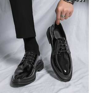 Chaussures habillées en cuir noir pour hommes, personnalisées, modèle TSB061 - Product Image 3