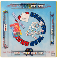 Grateful Dead X Bespoke Mahjong - STEALIE BLUE TIE DYE PEARL Ensemble de Mahjong américain en acrylique gravé 160 pièces de tuiles de Mahjong