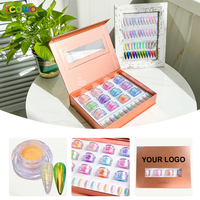 Ensemble de pigments à changement de couleur Diamond Shining Aurora Nail Art Pigment Caméléon Chrome Nail Powder Kit
