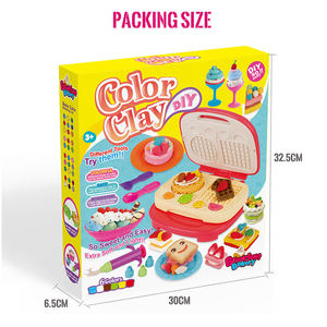Pâte à modeler éducative 6 couleurs pour cuisine, ensemble de jouets en argile, machine à gaufres de simulation, matériel d'apprentissage créatif DIY - Product Image 4