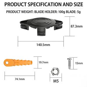 Cabezal de Repuesto para Recortadora AF-100 EVBD-01 RS-0001, Cuchillas de Plástico Negras, 1 Año de Garantía, Compatible con Black Decker H900 GH600 LST522 - Product Image 3