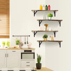 <span class=keywords><strong>Angolo</strong></span> creativo scaffali galleggianti a parete in legno <span class=keywords><strong>rustico</strong></span> parete di stoccaggio ripiano galleggiante per camera da letto - Product Image 4