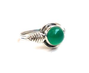 Unisex Sterling Silver <b>Ring</b> Natural Green Onyx Gemstone <b>Set</b> <b>Women</b> Wholesale Jewelry for Gifts - Product Image 1