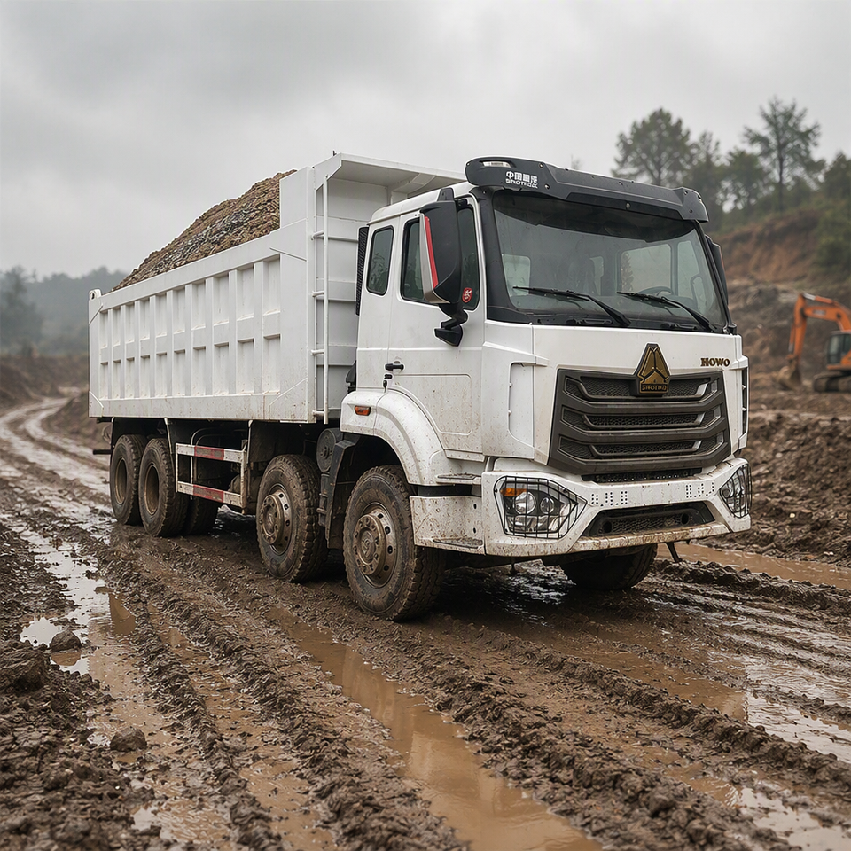 Engine Using Wheel 8X4 Heavy Duty Truck 12 Wheel Used Dump Truck With Brand New Cargo Bed ...