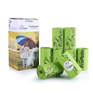 Dog Poop Bags Compostable, Dog Waste Bags 100% Biodegradable, Pet Waste Bags Made of Corn Starch PLA and PBAT Customizable