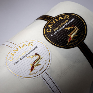 Etiqueta Personalizada para Latas de Caviar, Impresión de Logotipo en Lámina Dorada, Etiqueta para Latas de Caviar, Etiqueta Adhesiva para Envases de Alimentos de Lujo - Product Image 3