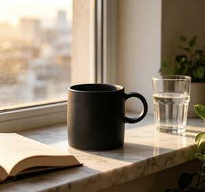 แก้วกาแฟเซรามิกดีไซน์ทันสมัยเรียบง่าย พร้อมหูจับ ป้องกันการรั่วซึม ทนความร้อน ใช้กับไมโครเวฟได้ ใช้ซ้ำได้ พร้อมกล่องของขวัญ - Product Image 2