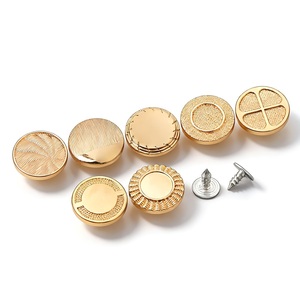 Golden Plating Custom Jeans <b>Buttons</b> and Rivets Zamac Custom Brand Logo Pattern Jacket Metal <b>button</b> for Jeans Denim Clothing - Product Image 4