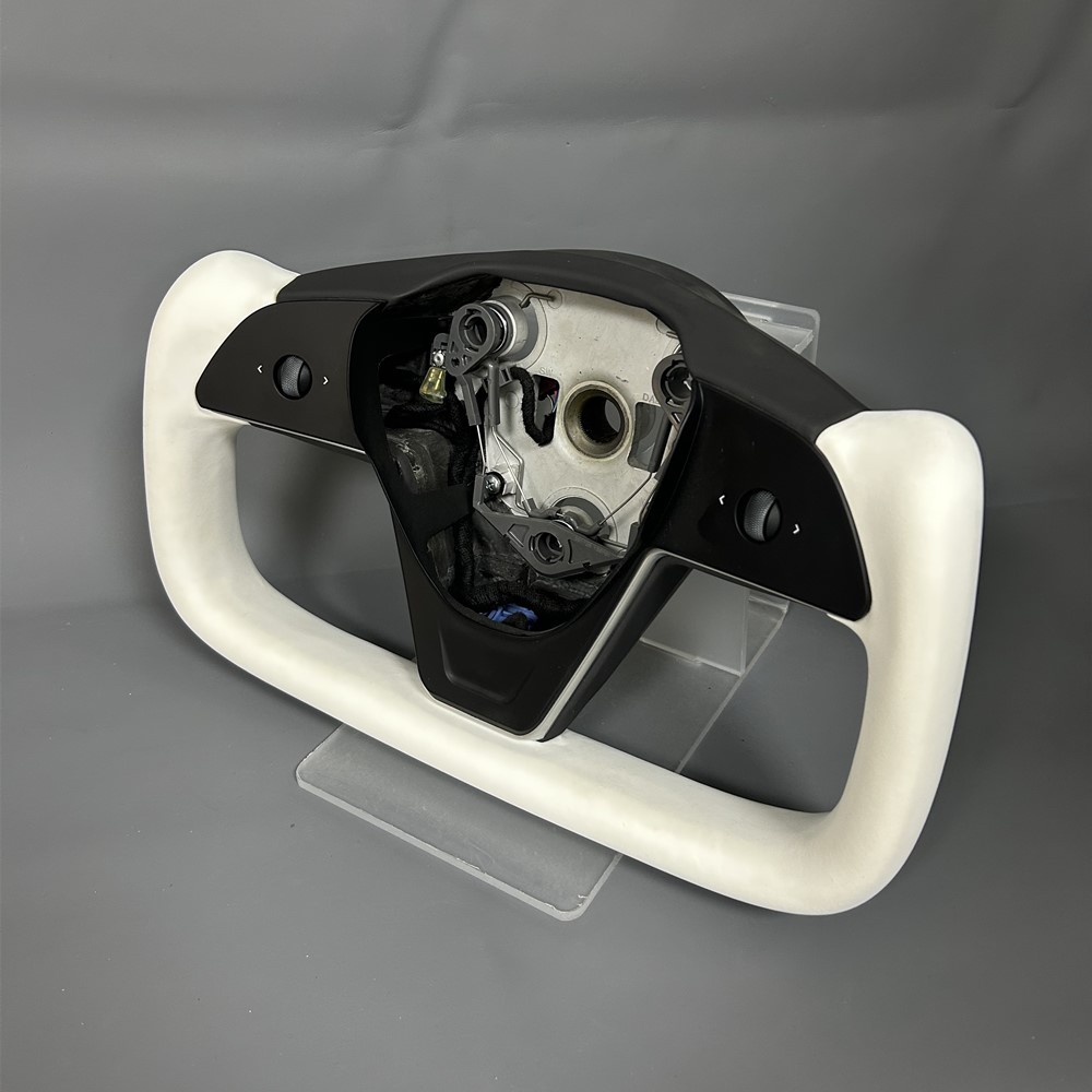 Car Upgrade Leather Yoke Heated Volant Lenkrad Steering Wheel (Tesla Fitment), photo 5