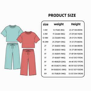 Completo Casual da Bambina in Due Pezzi: Top Corto a Maniche Corte e Pantaloni Larghi con Coulisse, Set Sportivo per Bambini - Product Image 2