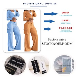 Ensemble deux pièces C1210 pour femmes, <span class=keywords><strong>pantalon</strong></span> large à motifs patchwork et haut court à manches longues, tenues pour femmes, ensemble de <span class=keywords><strong>pantalon</strong></span> avec poche - Product Image 6