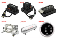 Kit de compresseur d'air de levage à suspension pneumatique 12 volts 200 psi 444C Stealth Black pour système de suspension pneumatique