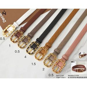 Ceinture en cuir véritable Deco Z, boucle rectangulaire de 2,5 cm, ceinture décontractée pour femmes, boucle en alliage simple face - Product Image 2