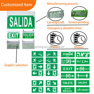 Luz de emergencia de doble cara Tuoming CB CE IP30 para señalización de salida, con grabado artesanal - Product Image 3