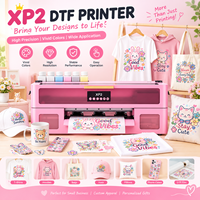 Mesin Printer DTF Haolic Pink XP2 XP600 A3 13 Inch untuk Transfer Cetak Kaos, Cocok untuk Bisnis Pakaian dan Garmen Custom