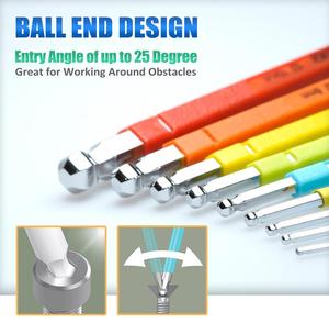 PRO'SKIT HW-230BL 9PCS Color Code Extra Long Arm Ball Point Hex <strong>Key</strong> <strong>Set</strong> for Machine/ Removal of Nuts by Electrical Technicians - Product Image 5