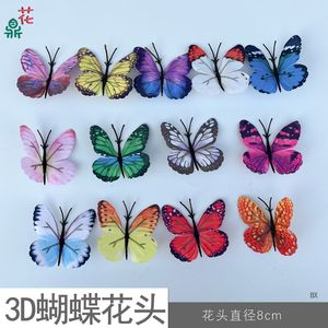 Épingle à cheveux 3D en forme de papillon et de fleur, en tissu de soie, fleur artificielle, style ancien, décoration pour mariage et photographie Hanfu - Product Image 4