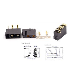 Conector Amass XT30U-PB XT30U-PW XT30U-APB con Cables de Señal, Conector Macho y Hembra para Drones de Carreras y Quadcopters, Venta al Por Mayor de Fábrica - Product Image 3