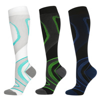 Chaussettes de sport unisexes de compression blanches de qualité pour adultes, longues courses de basket-ball, football, rayé, tricot, hiver