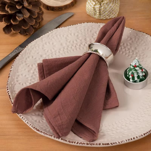 Stock disponible à l'étranger, vente en gros <span class=keywords><strong>de</strong></span> serviettes en <span class=keywords><strong>tissu</strong></span> plissé carré, couleur unie simple, décoration <span class=keywords><strong>de</strong></span> mariage, fête, restaurant, nourriture - Product Image 5