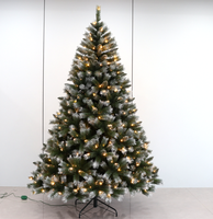 Sapin de Noël Artificiel Épicéa Pré-Illuminé de 2,10 m avec Télécommande et Minuteur, Pointes Givrée