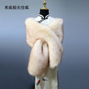 Holesale-chal <span class=keywords><strong>de</strong></span> piel sintética para mujer, abrigo <span class=keywords><strong>de</strong></span> piel sintética <span class=keywords><strong>de</strong></span> zorro para Otoño e Invierno - Product Image 3