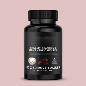 שילאג'יט, אצות ים ותמצית רעמת האריה 800 מיליגרם, 60 כמוסות לאנרגיה, תפקוד המוח ובריאות מערכת החיסון, תוסף צמחי לחיזוק החיסון - Product Image 5