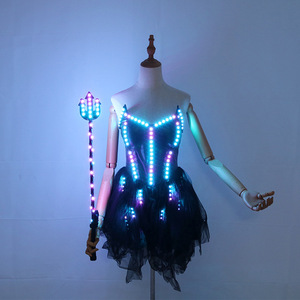 Lumière LED Luminous Exotic Dancewear <span class=keywords><strong>Ballet</strong></span> Skirt magic staff Dancewear Lingerie Sexy Stripper Outfits Girls Wedding Party Dress - Product Image 2